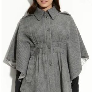 Guess gray cable knit cape coat